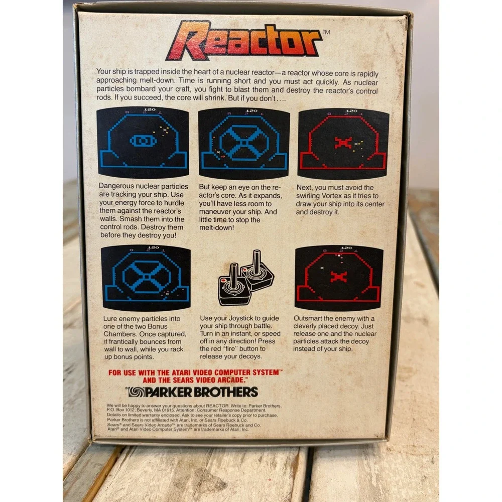 Reactor Atari 2600 Parker Brothers Video Game CIB Box Manual 1982 PB5530